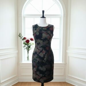 Margaret M Midnight Garden Floral Sheath Dress – Size XS
